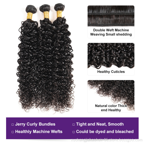 wholesale cheap new coming hair jerry curl 20 inch human hair weaving with jerry curl top closure pieces jerry curl weave
